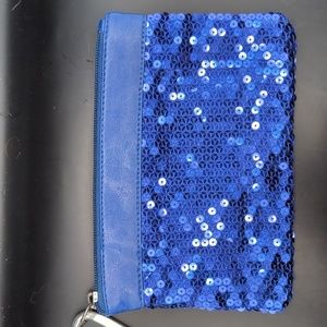 Blue Sequin Clutch